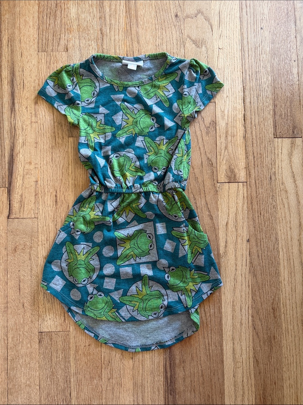 LuLaRoe Kermit the Frog Print High-Low Dress 2T